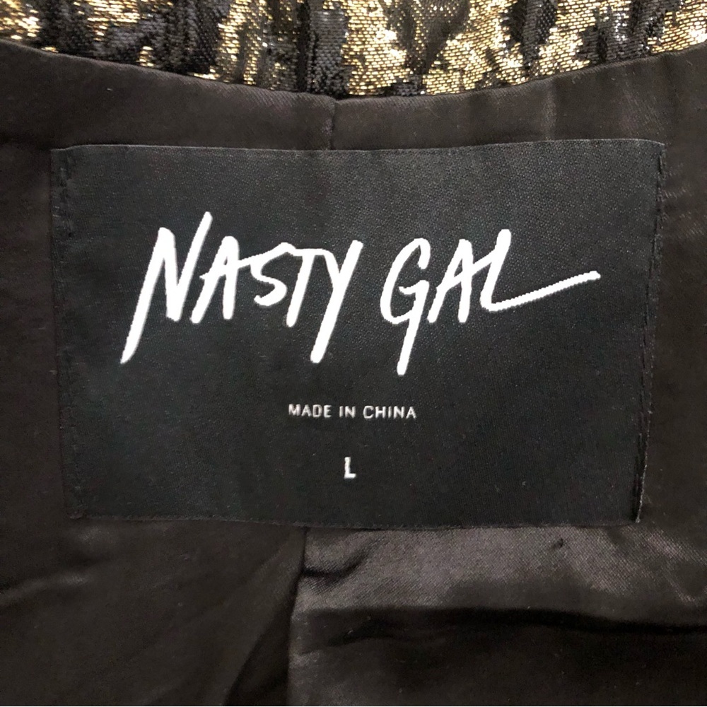 NWOT Nasty Gal Metallic Leopard Bomber Jacket L - Picture 11 of 11
